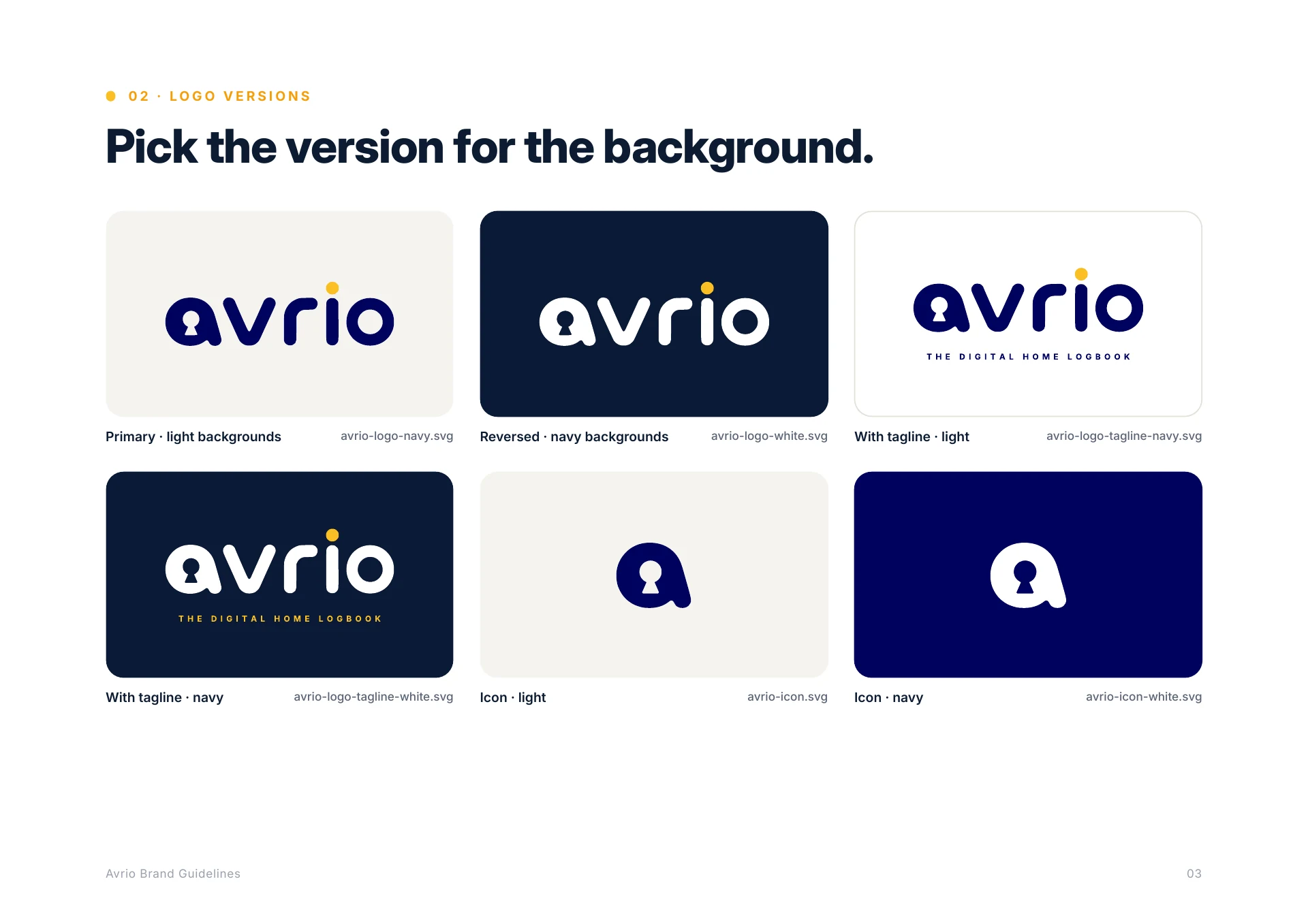 Page 3: Logo versions